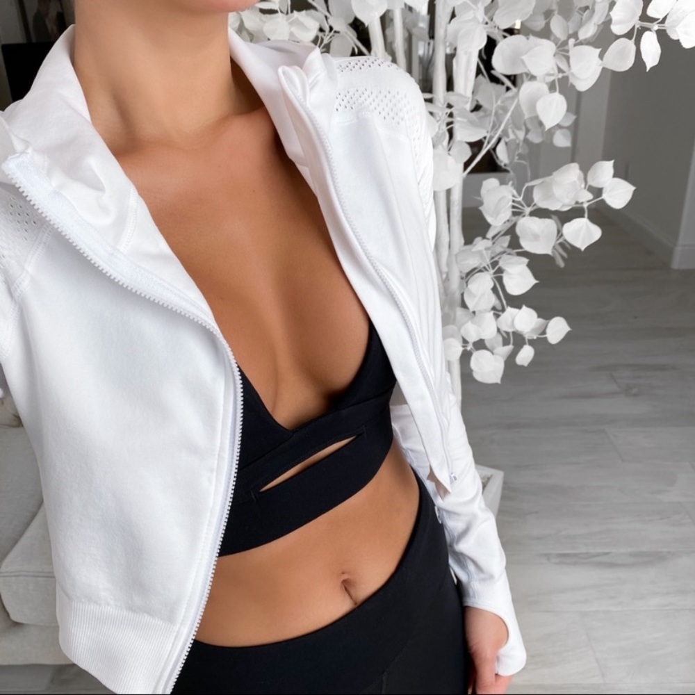 Ek Attire white Holden jacket with hood